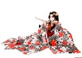 Asia japanese cosplay Kabuki girl