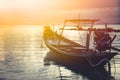 Asia lifestyle landscape sea sunset boat horizon orange sky Royalty Free Stock Photo