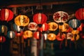 Asia light culture china celebration lamp festival tradition night asian lantern chinese red background Royalty Free Stock Photo