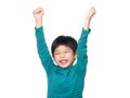 Asia little boy hand up Royalty Free Stock Photo
