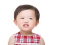 Asia little girl making funny face Royalty Free Stock Photo