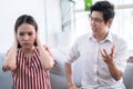 Asia lovers quarrel, Divorce problems, Unhappy couples and arguments at home.