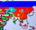 Asia map - highly detailed 3d illustration Royalty Free Stock Photo