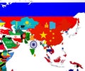 Asia map - highly detailed 3d illustration in white Royalty Free Stock Photo