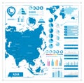 Asia map and infographic elements