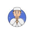 Asia muslim greeeting namaste - avatar father islam character