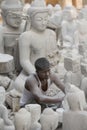 ASIA MYANMAR MANDALAY MARBLE BUDDHA FACTORY