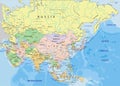 Asia physAsia - Highly detailed editable political map with separated layers. Royalty Free Stock Photo