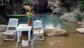 Asia Romantic River Chairs Swing Royalty Free Stock Photo