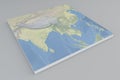 Asia, satellite view, split, 3d, map Royalty Free Stock Photo