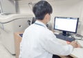 Asia scientist work in white