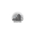 Singapore city skyline silhouette vector logo illustration Royalty Free Stock Photo