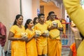 Asia/Singapore - Feb 8 2020 : Hindu festival of Thaipusam is celebrated on the full moon day in the Tamil month of Thai. It`s a Royalty Free Stock Photo