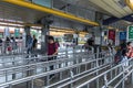 Asia / Singapore : Human traffic during off peak hour in a bus terminal interchange. Unidentified people are seeing