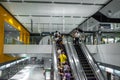 Unidentified Asian people on stairs escalator in a subway station Royalty Free Stock Photo