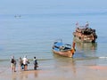 Asia, Thailand, tourists, sea trip, longtail boat and wooden ship