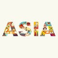 Asia. Travel theme illustration