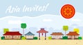 Asia travel vector background