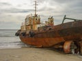 Tsunami left tugboat beached, Indonesia