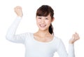 Asia woman cheer up Royalty Free Stock Photo