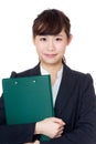 Asia woman with filepad Royalty Free Stock Photo