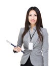 Asia woman with notebook Royalty Free Stock Photo