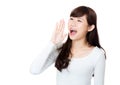 Asia woman shouting Royalty Free Stock Photo