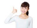 Asia woman thumb up Royalty Free Stock Photo