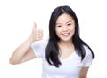 Asia woman thumb up Royalty Free Stock Photo