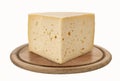 Asiago, Italian cheese on wooden plate Royalty Free Stock Photo