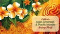 Asian American, Pacific Islander Heritage month abstract banner with tropical flowers. Greeting card, AAPI print Royalty Free Stock Photo