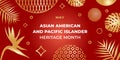 Asian American and Pacific Islander Heritage Month. Vector banner for social media, card, poster. Illustration with text, chinese Royalty Free Stock Photo