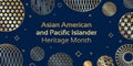 Asian American and Pacific Islander Heritage Month. Vector banner for social media, card, poster. Illustration with text, chinese