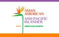 Asian American and Pacific Islander Heritage Month. Vector banner for social media, card, poster. Illustration with text, tropical Royalty Free Stock Photo