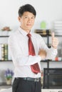 Asian architect at construction site office Royalty Free Stock Photo