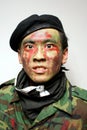 Asian army commando portrait Royalty Free Stock Photo