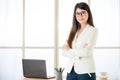 Asian attractive businesswomen arms crossed standing in office Royalty Free Stock Photo