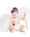 Asian baby boy in a angel fancy dress Royalty Free Stock Photo