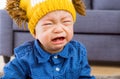 Asian baby boy crying Royalty Free Stock Photo