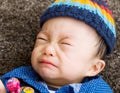 Asian baby boy crying Royalty Free Stock Photo