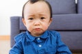 Asian baby boy feel sorrow Royalty Free Stock Photo