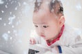 Asian baby boy learning Royalty Free Stock Photo