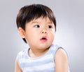 Asian baby boy looking another side Royalty Free Stock Photo