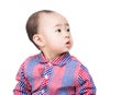 Asian baby boy looking at aside Royalty Free Stock Photo
