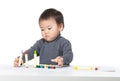 Asian baby boy play with crayon Royalty Free Stock Photo