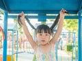 Asian baby child playing on playground Royalty Free Stock Photo