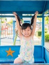 Asian baby child playing on playground Royalty Free Stock Photo
