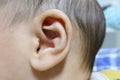 Asian baby ear, human body Royalty Free Stock Photo