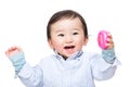 Asian baby feeling excited Royalty Free Stock Photo