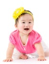 Asian baby girl creeping Royalty Free Stock Photo